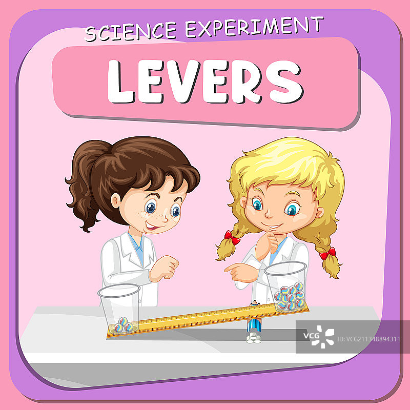 孩子们与杠杆科学实验图片素材