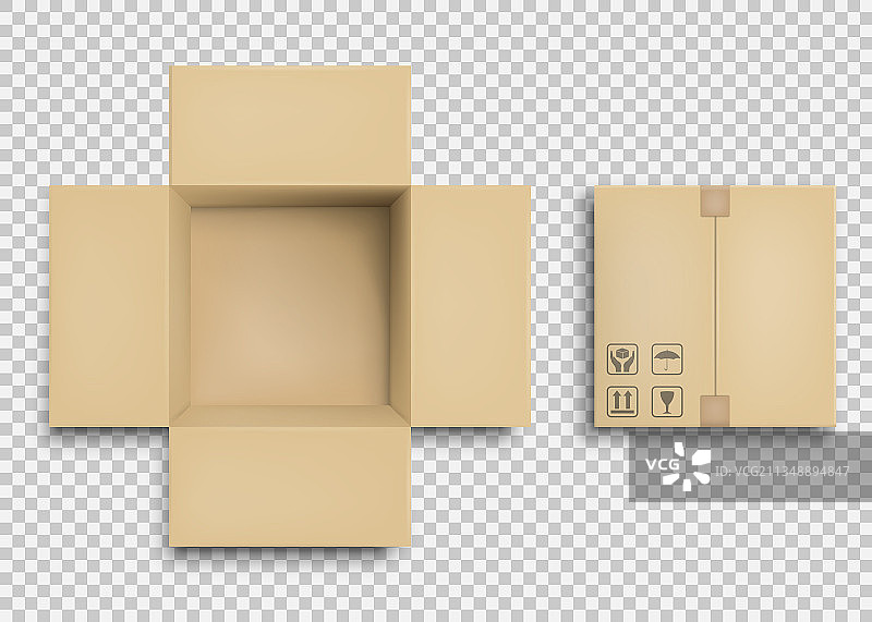 清空开闭纸板箱图片素材