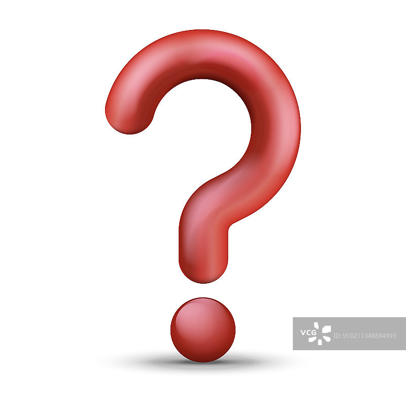 白色背景上的红色问号图片素材