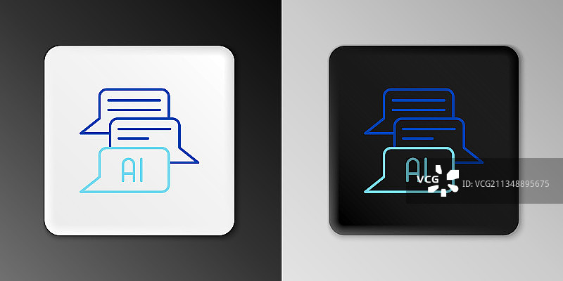 灰色背景上的线条聊天机器人图标图片素材