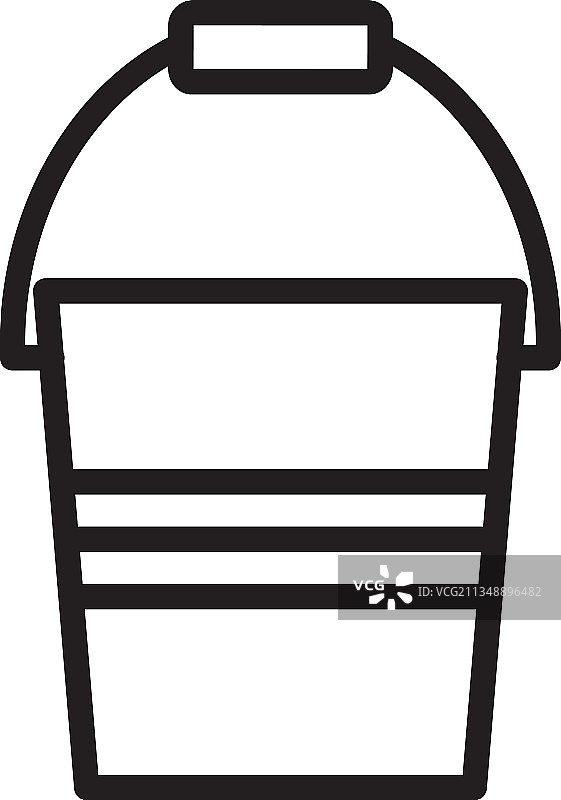 可编辑黑色水桶图标模板图片素材