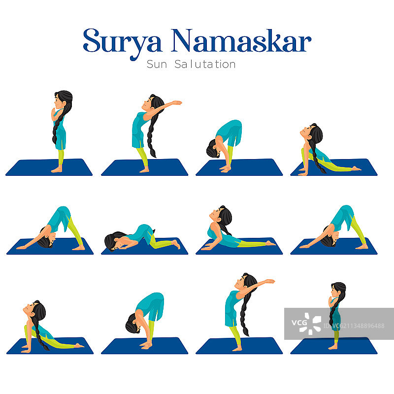 Surya Namaskar banner设计图片素材