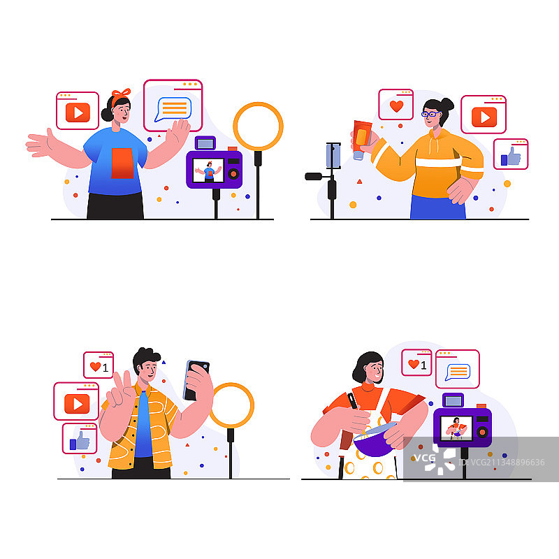 视频博客概念场景合集图片素材