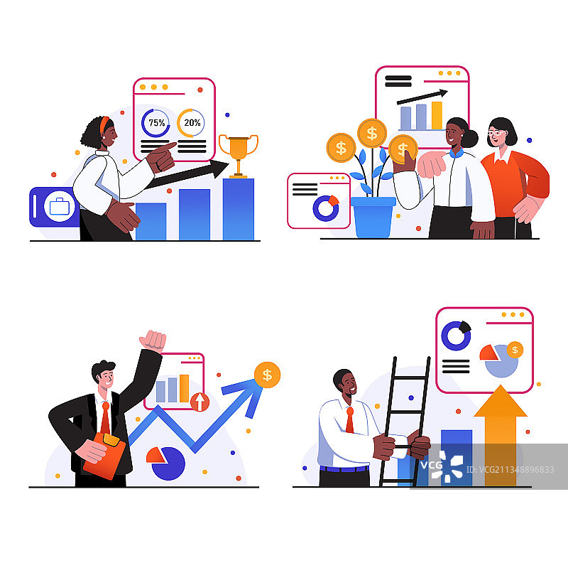 商业增长概念场景合集图片素材