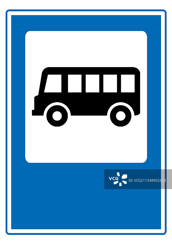 公交车站路标图片素材