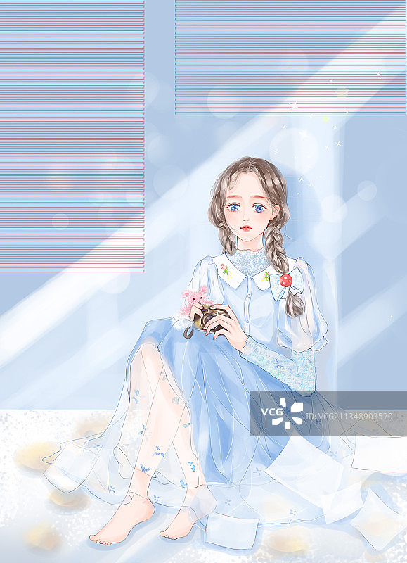 辫子少女图片素材