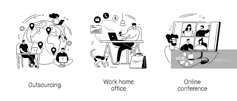 远程办公抽象概念图片素材