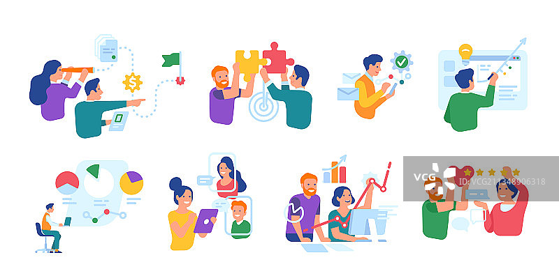 商务人士互动办公图片素材