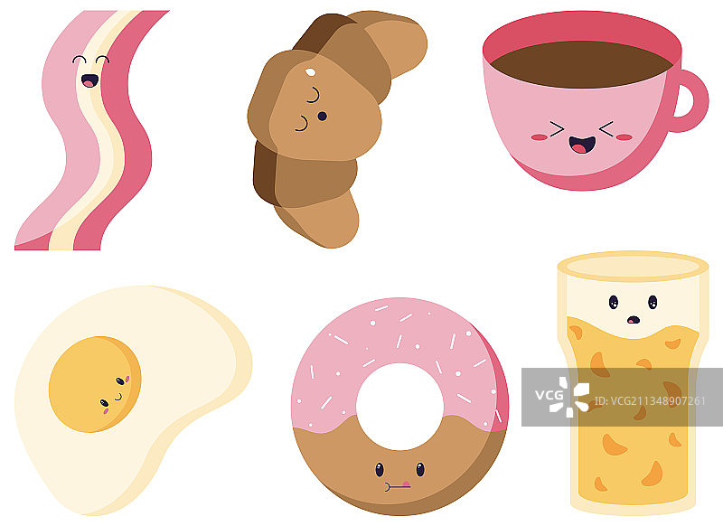 早餐美食可爱风矢量素材图片素材