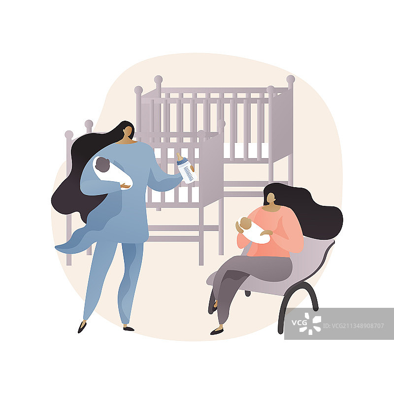 婴儿日托中心抽象概念图片素材