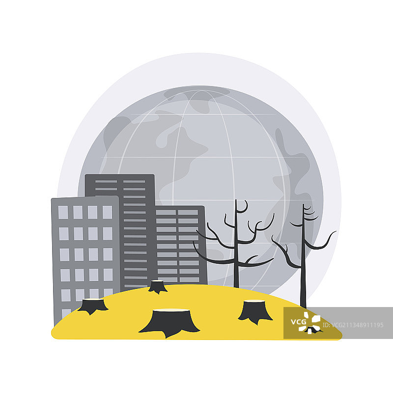 森林砍伐抽象概念图片素材