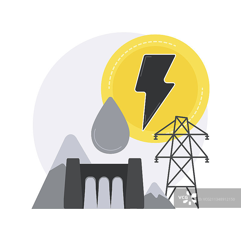 水力发电抽象概念图片素材