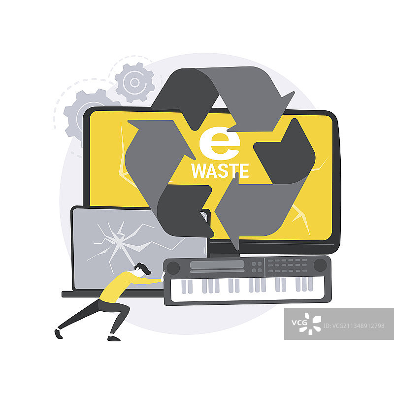 减少电子垃圾抽象概念图片素材