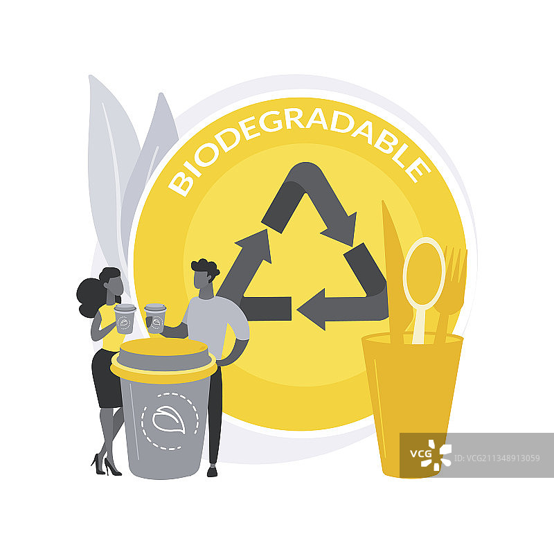 可生物降解的一次性餐具抽象设计图片素材