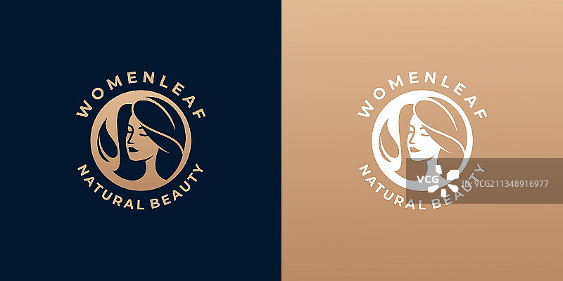 美女面部Logo美容工作室化妆品品牌图片素材