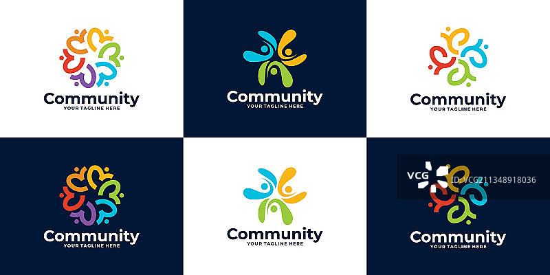 人群社区标志或医疗诊所合集图片素材