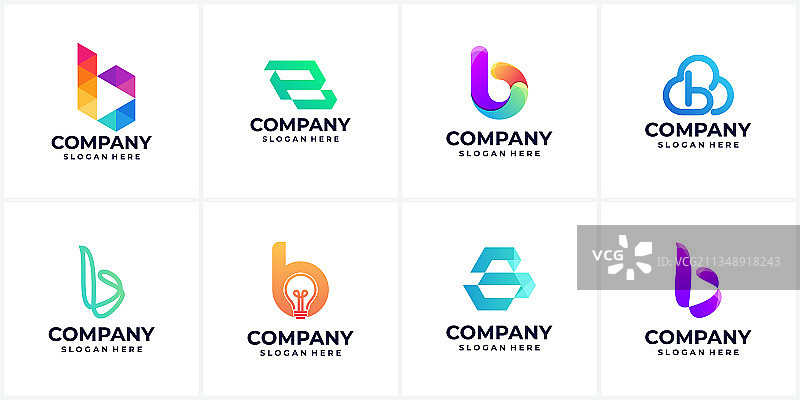 现代抽象字母B标志灵感素材图片素材