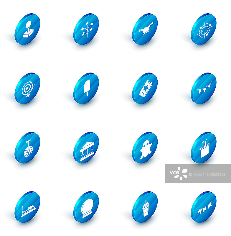 烟花、小丑帽、铃铛与运动靶图片素材