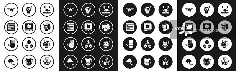 工厂电脑API上的机器人手臂图片素材