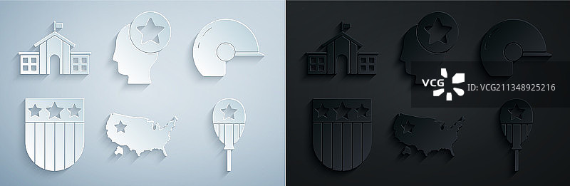美国地图棒球头盔盾牌星形图案图片素材
