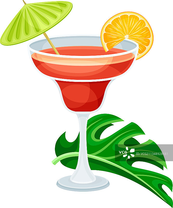 带伞的明亮异国情调鸡尾酒图片素材