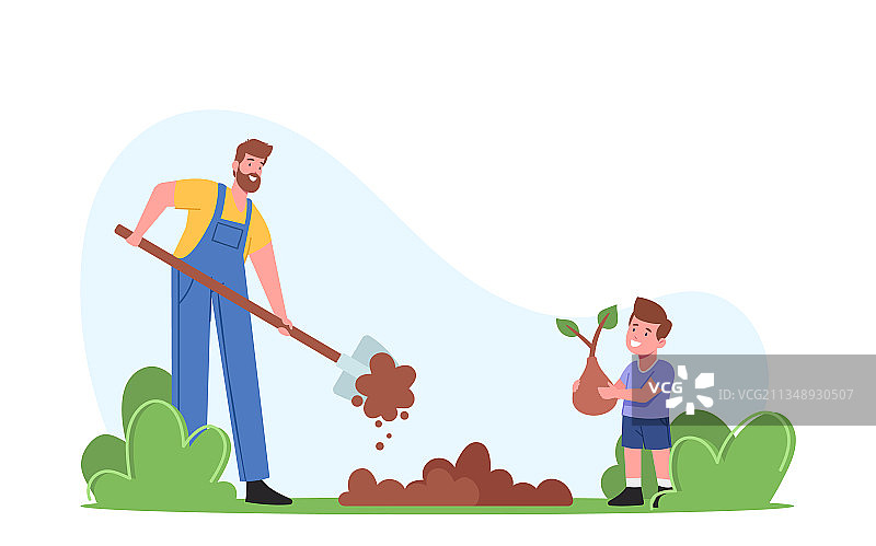 农民或农舍居民在花园里劳作图片素材