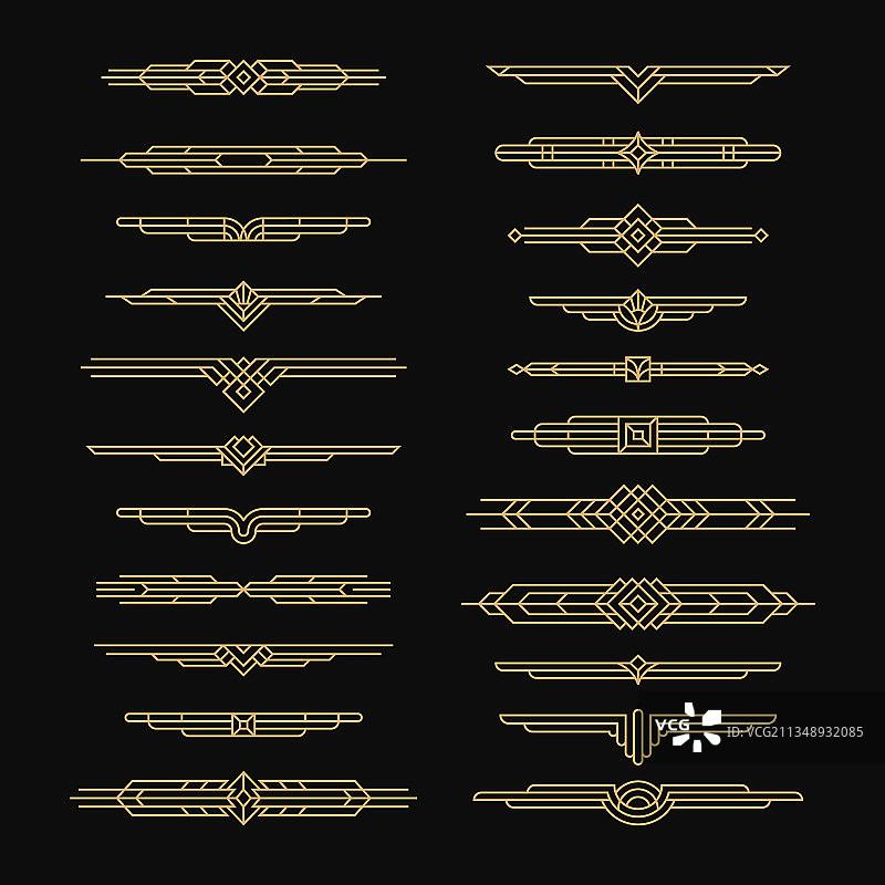 金色装饰艺术风格边框几何装饰图片素材