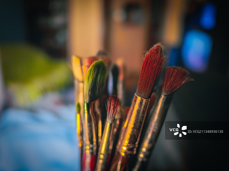 画笔特写图片素材