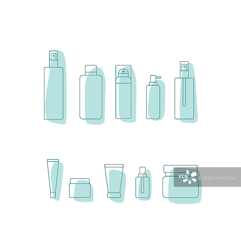 化妆品包装图标集 - 瓶罐图片素材