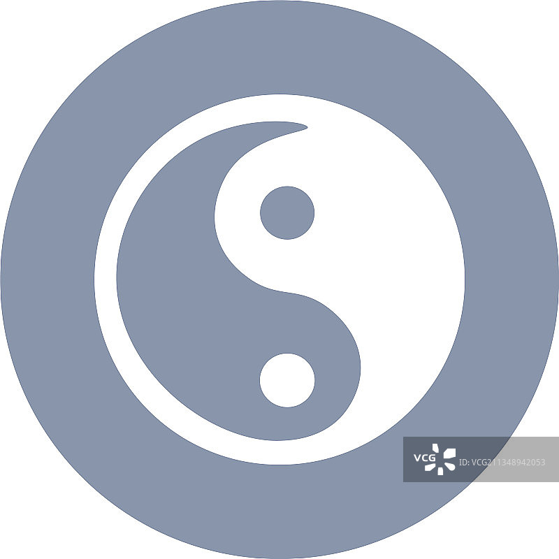 白色背景上的阴阳符号图标图片素材