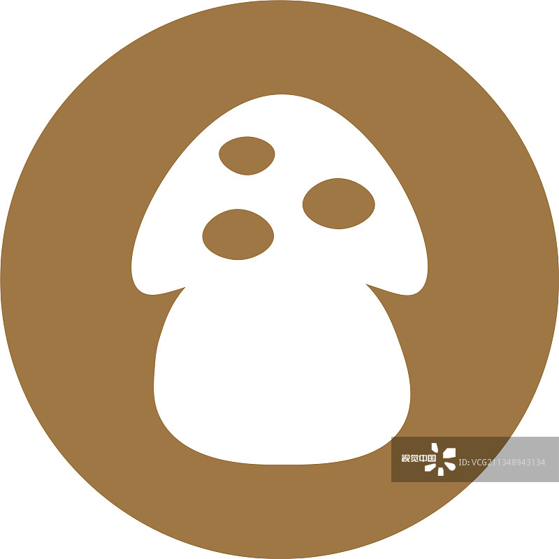 白色背景上的蘑菇图标按钮图片素材