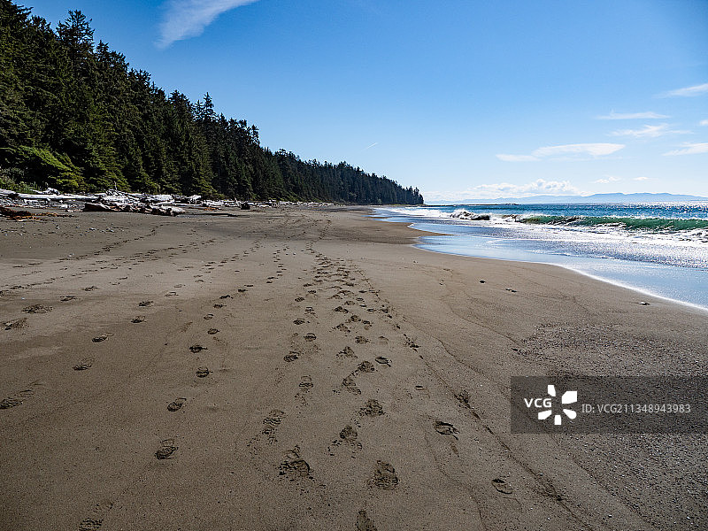 加拿大不列颠哥伦比亚省胡安·德·富卡海洋步道海滩风光图片素材