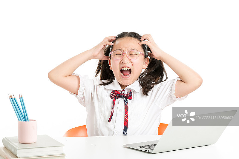 抓狂的小学生图片素材