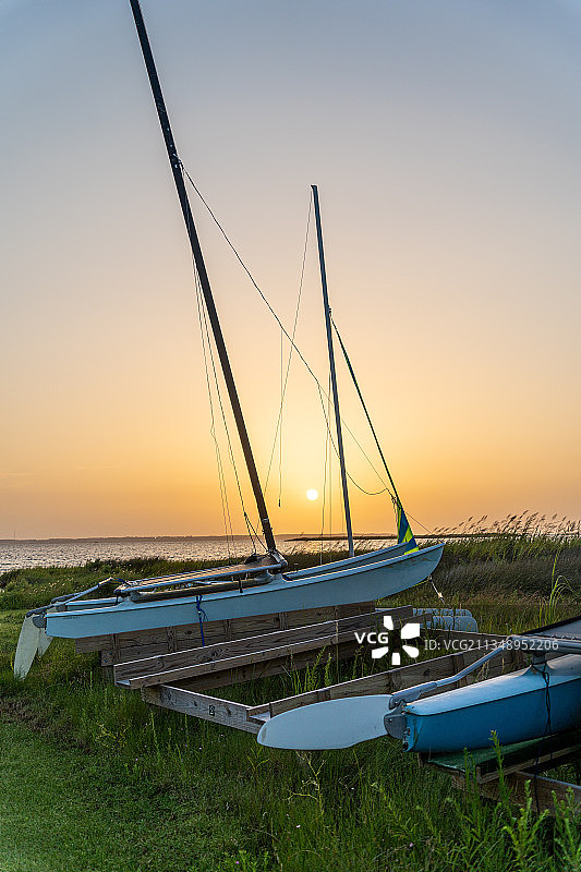 美国北卡罗来纳州纳格斯黑德日落海景图片素材