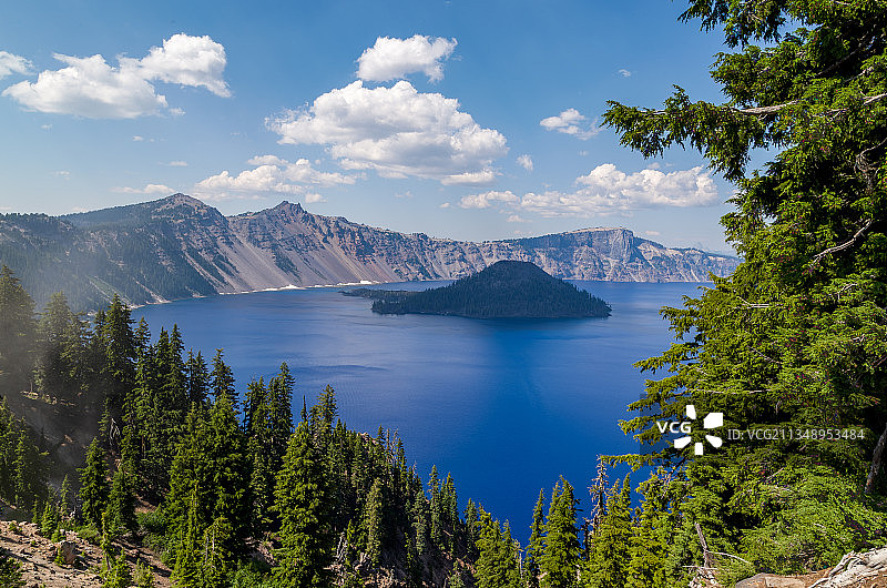 美国俄勒冈州克拉马斯县湖光山色风光图片素材