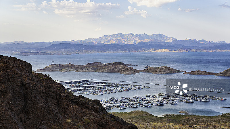美国米德湖海山风光图片素材