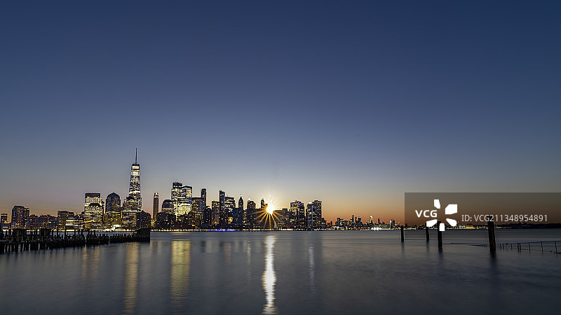 杭州城市天际线全景图片素材