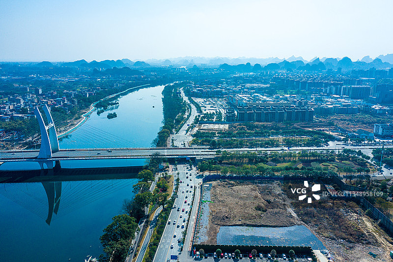 桂林叠彩滨江区城市建筑图片素材