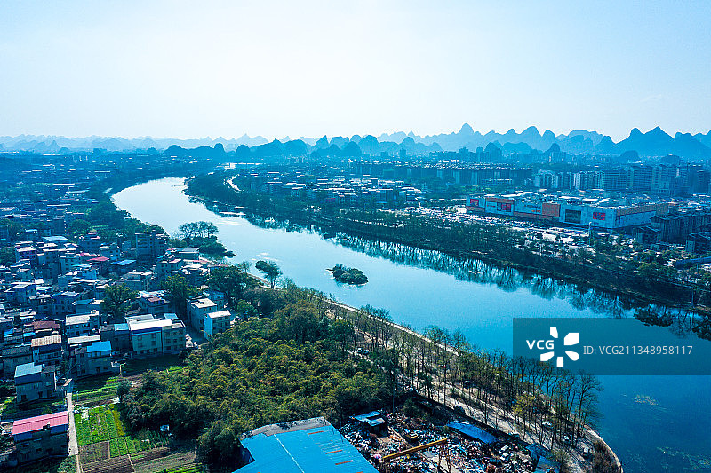 桂林叠彩滨江区城市建筑图片素材