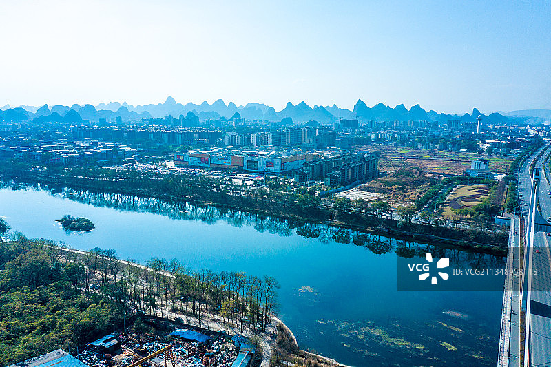 桂林叠彩滨江区城市建筑图片素材