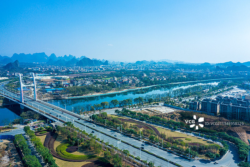 桂林叠彩滨江区城市建筑图片素材