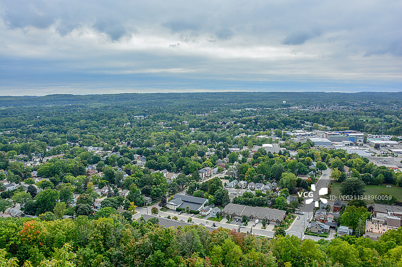 加拿大多伦多汉密尔顿镇的城镇景观俯视角度照片图片素材