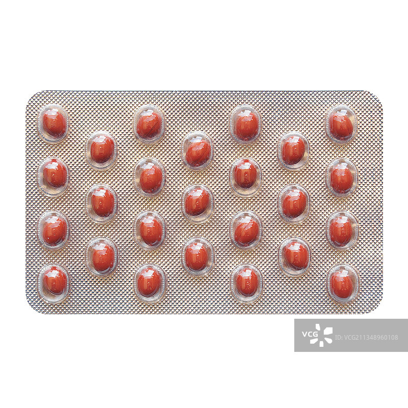 泡罩包装药丸特写图片素材
