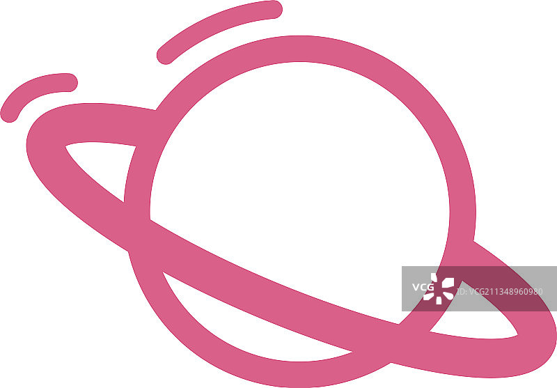 白色背景上的粉色土星图片素材