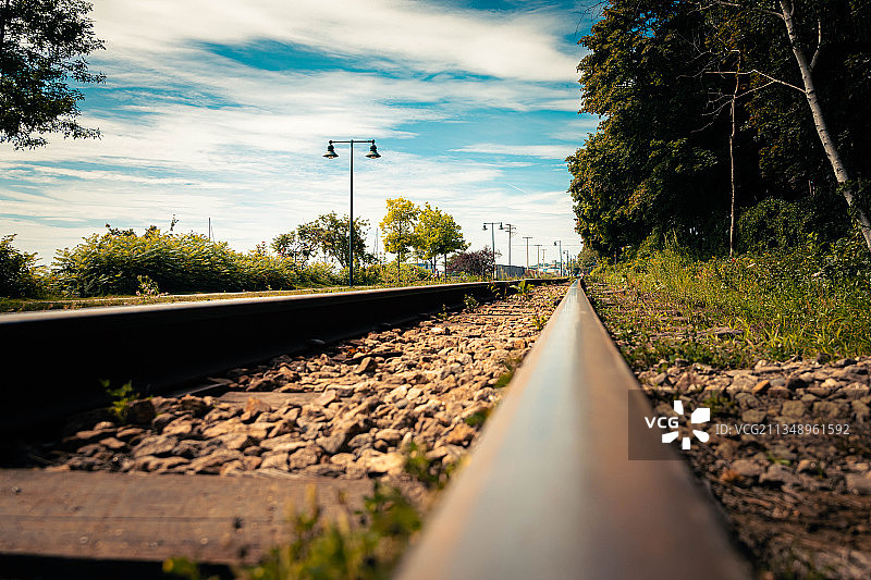 美国缅因州波特兰的铁轨图片素材