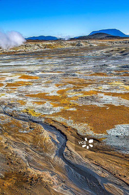 冰岛蓝天下的景观图片素材