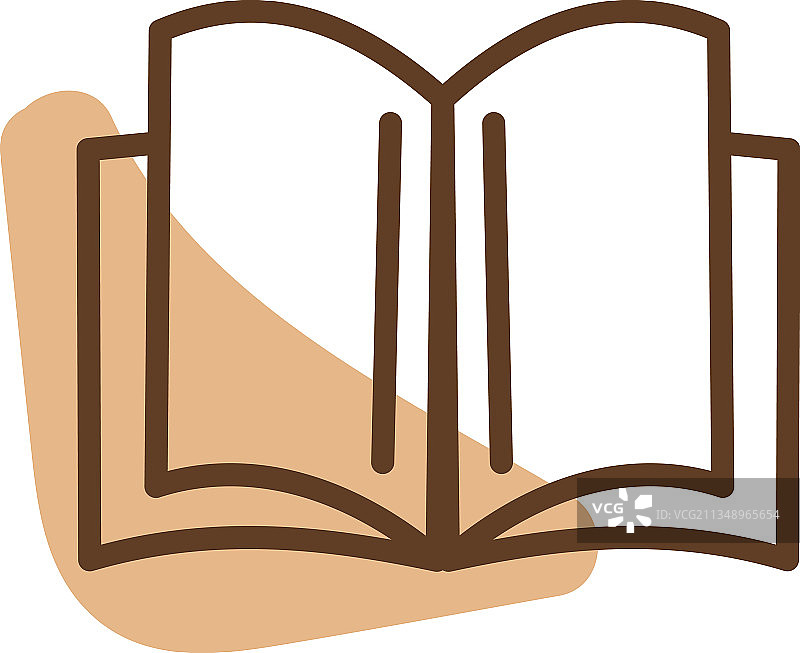 白色背景上的棕色空白页书籍图片素材