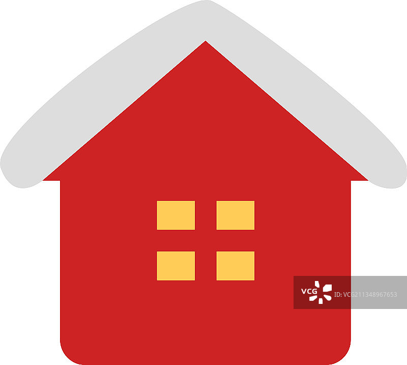 白色背景上的红色雪屋图片素材