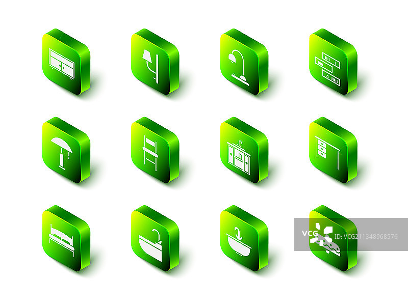 壁灯、台灯与书架套装图片素材