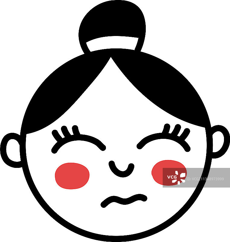 脸颊红润、头发盘成发髻的女孩图片素材